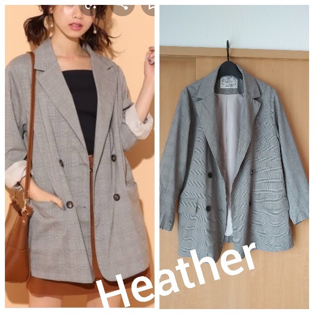 heather(ヘザー)のにゃむ様専用ページ♪heather★チェックテーラードジャケット レディースのジャケット/アウター(ブルゾン)の商品写真