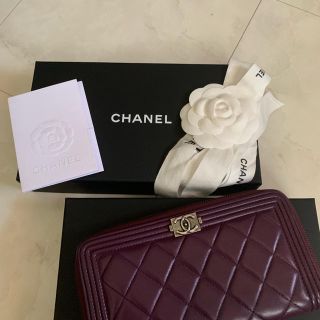 シャネル(CHANEL)のシャネル ボーイシャネル ラムスキン ラウンドファスナー 長財布 (財布)