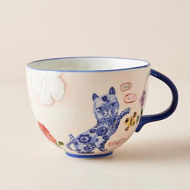 Anthropologie(アンソロポロジー)のアンソロポロジー　ナタリーレテ　マグカップ　猫　【新品】 インテリア/住まい/日用品のキッチン/食器(グラス/カップ)の商品写真