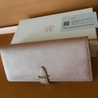 バーニーズニューヨーク(BARNEYS NEW YORK)のepoi エポイ 長財布ウォレット シャンパンピンク(カード入メタリックゴールド(財布)