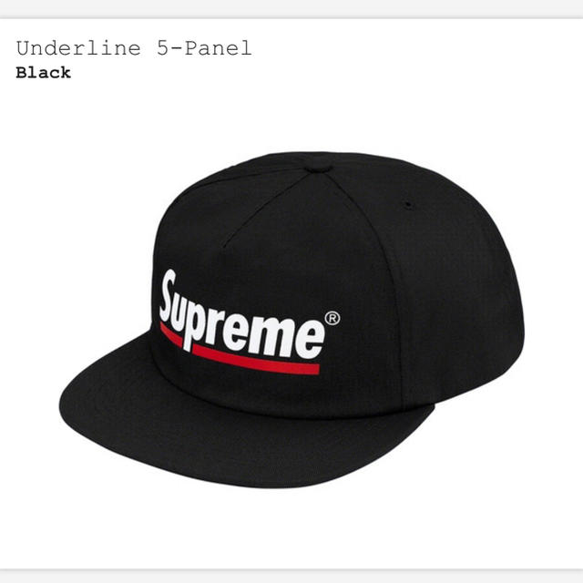 海外限定 黒 Supreme Underline Underline 5panel Supreme ブラック ...