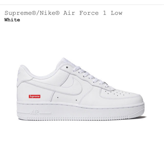 Supreme(シュプリーム)のSUPREME AIR FORCE 1 LOW WHITE US9.5 メンズの靴/シューズ(スニーカー)の商品写真