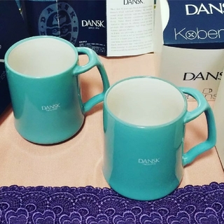 ダンスク(DANSK)の【DANSK】２セット  コベンスタイルストーンウェア マグ ティール グリーン(グラス/カップ)