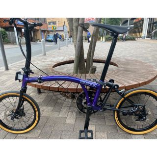 ブロンプトン(BROMPTON)のブロンプトン 2019パープルメタリック　フルカスタムディスクブレーキ40万美品(自転車本体)