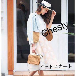 チェスティ(Chesty)のChesty チェスティ　ドットスカート(ひざ丈スカート)