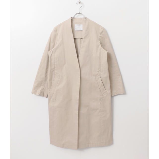 今季　新品▷UR DOORS コットンノーカラーコート　LT.BEIGE