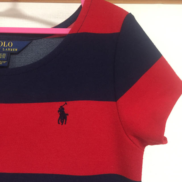 Ralph Lauren(ラルフローレン)のポロ ラルフローレン 半袖 ボーダー ワンピース 140 POLO バーバリー キッズ/ベビー/マタニティのキッズ服女の子用(90cm~)(ワンピース)の商品写真