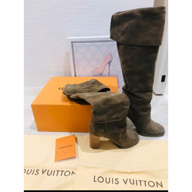 LOUIS VUITTON - LV ルイヴィトン　ブーツ　モノグラム　靴　レディース　ベージュ　パンプス
