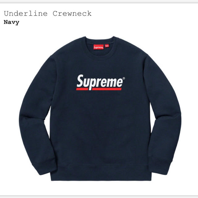 S supreme underline crewneck navyトップス