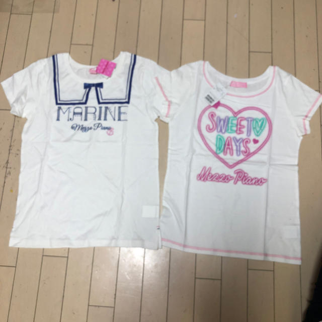 mezzo piano - 新品タグつき　メゾピアノ　ロゴストーンTシャツ　２枚セット