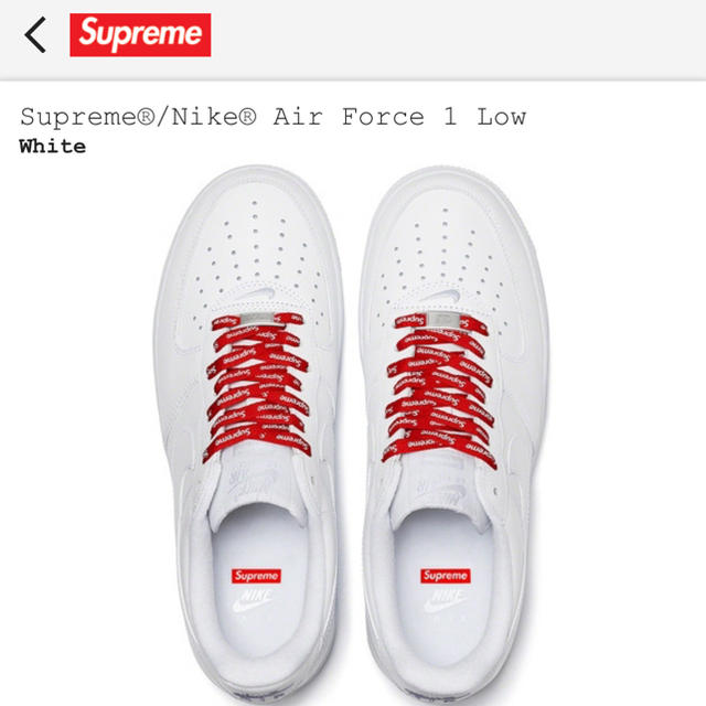 supreme × nike air force 1 白 26cm メンズ 靴/シューズ スニーカー