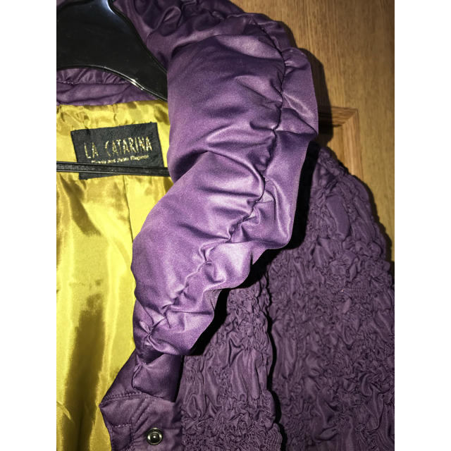 大きいサイズ 42紫色刺繍コート 上着美品 レディースのジャケット/アウター(ピーコート)の商品写真
