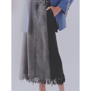 アメリヴィンテージ(Ameri VINTAGE)の定価以下 新品 RAGGED DENIM SKIRT Mサイズ(ロングスカート)