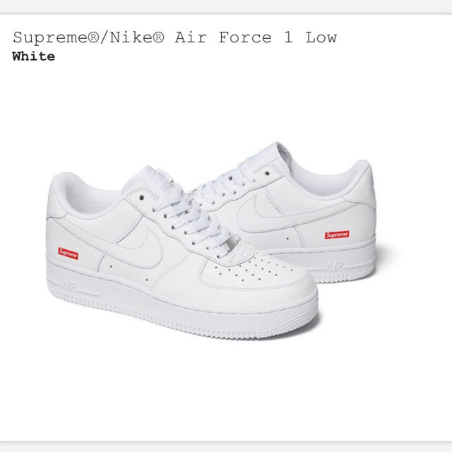 専用 Supreme Nike air force 1 low White