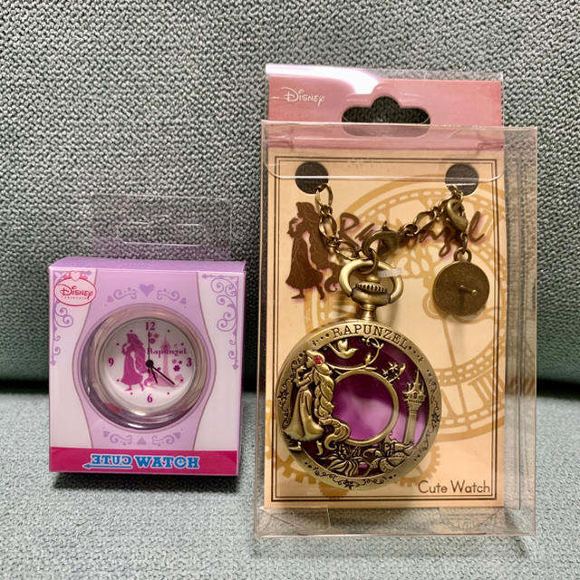 Disney(ディズニー)のラプンツェルの時計(ケースと中身の2品セット) インテリア/住まい/日用品のインテリア小物(置時計)の商品写真