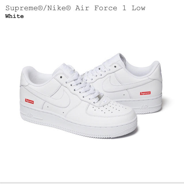 26.5】supreme Nike Air Force 1 Low White - スニーカー