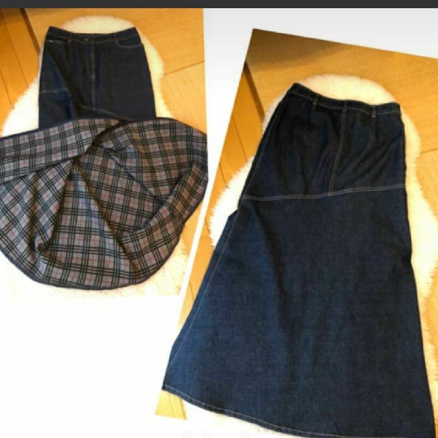 BURBERRY(バーバリー)の♥バーバリー　タイト　デニム　ロングスカート　巻き　ラップ　ノバチェック　 レディースのスカート(ロングスカート)の商品写真