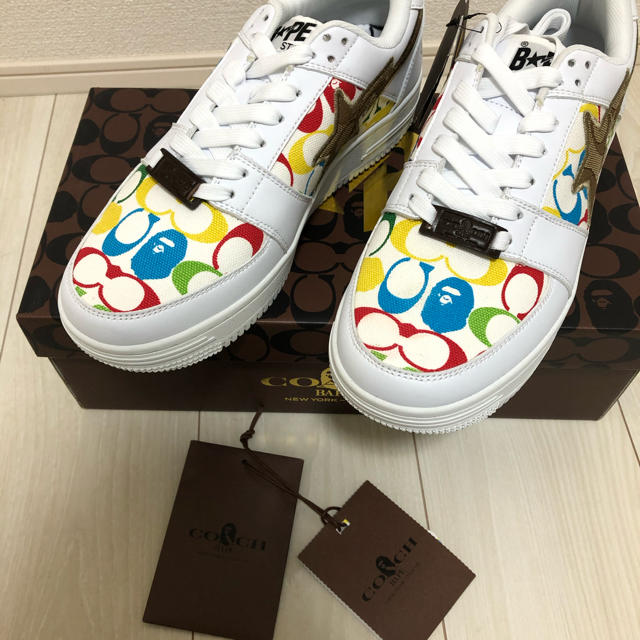 bape coach bapesta white 28cm ベイプスタ