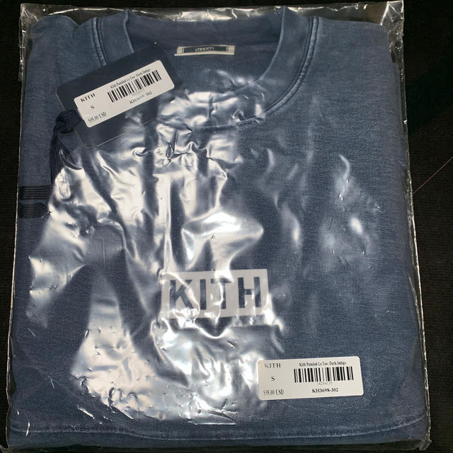 kith paneled LS tee dark indigo ロンTTシャツ/カットソー(七分/長袖)