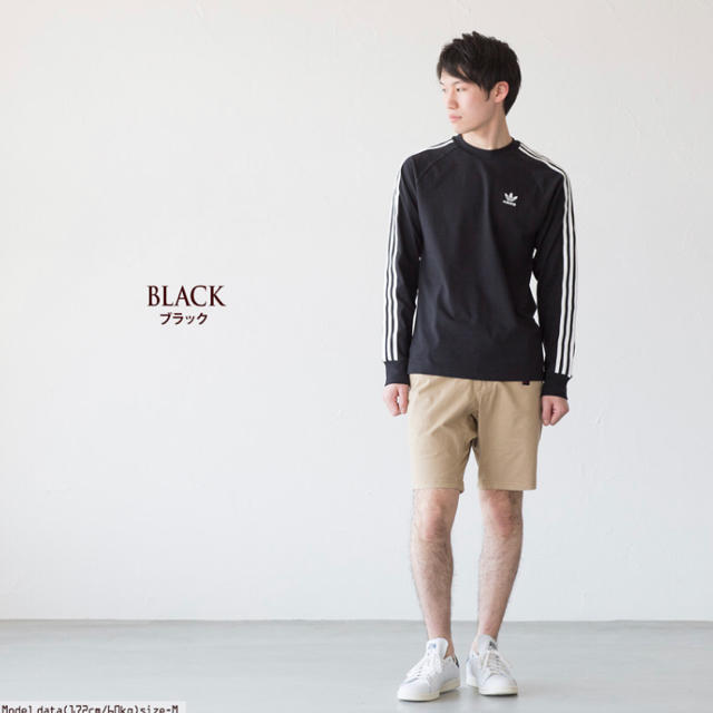 adidas(アディダス)のアディダス 3ストライプ コットン長袖Tシャツ ブラック XL(O)サイズ メンズのトップス(Tシャツ/カットソー(七分/長袖))の商品写真