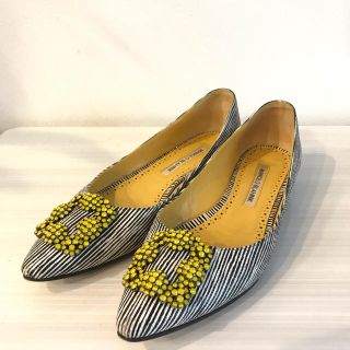 マノロブラニク(MANOLO BLAHNIK)のマノロブラニク ハンギシ パンプス フラットシューズ 37.5(ハイヒール/パンプス)