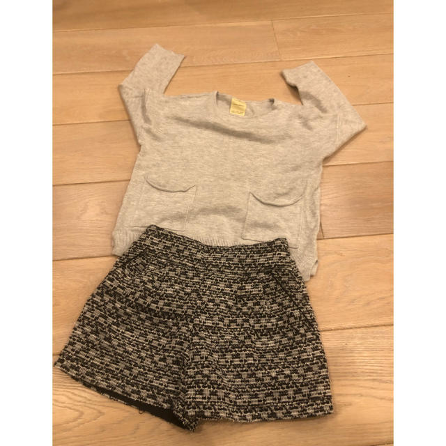 ZARA KIDS(ザラキッズ)のzara キッズ ニット 110cm ライトグレー キッズ/ベビー/マタニティのキッズ服女の子用(90cm~)(ニット)の商品写真