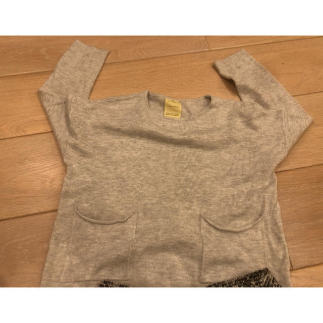 ZARA KIDS(ザラキッズ)のzara キッズ ニット 110cm ライトグレー キッズ/ベビー/マタニティのキッズ服女の子用(90cm~)(ニット)の商品写真