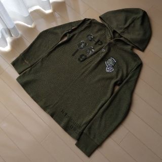 ギャップキッズ(GAP Kids)のギャップ キッズ ワッフル 長袖 Tシャツ ロンＴ カーキ パーカー 130(Tシャツ/カットソー)