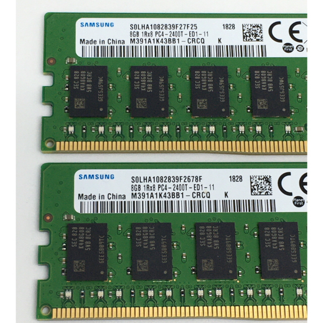 HP(ヒューレットパッカード)のSAMSUNG DDR4 2400 ECC Unbuffered 8GBx2 スマホ/家電/カメラのPC/タブレット(PCパーツ)の商品写真