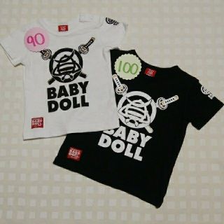 ベビードール(BABYDOLL)の90＆100☆BABYDOLL☆美品☆半袖Tシャツ2枚セット☆白&黒☆兄弟ペア(Tシャツ/カットソー)