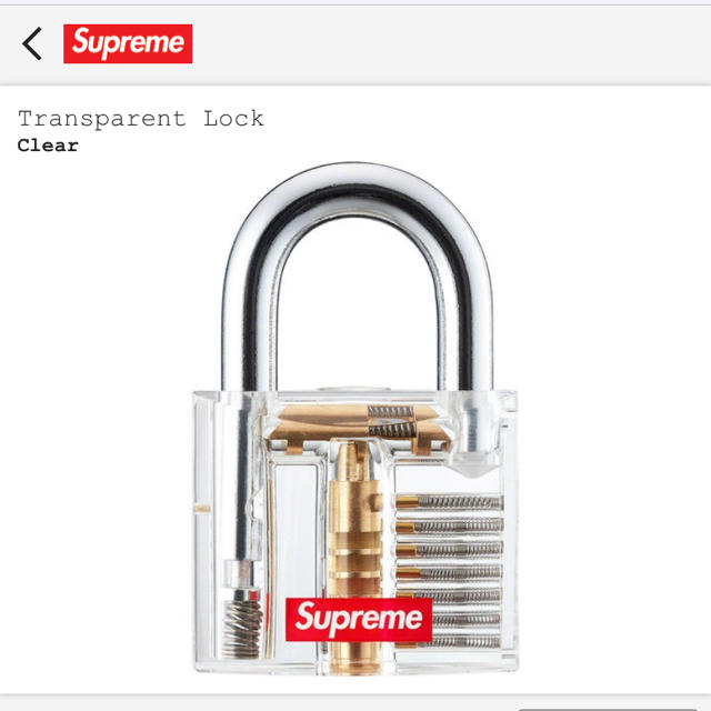 Supreme(シュプリーム)の新品 supreme Transparent Lock 南京錠 box logo メンズのファッション小物(その他)の商品写真