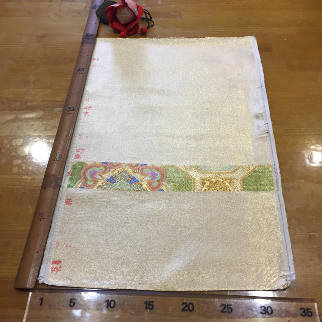 C256京都北尾織物匠豪華西陣正絹帯サンプル刺繍材料ハンドメイド壁掛佐賀錦書込み