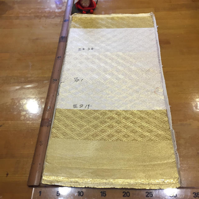 C257京都北尾織物匠豪華西陣正絹帯サンプル刺繍材料ハンドメイド壁掛佐賀錦書込み