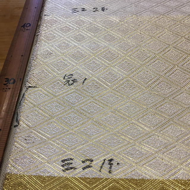 C256京都北尾織物匠豪華西陣正絹帯サンプル刺繍材料ハンドメイド壁掛佐賀錦書込み