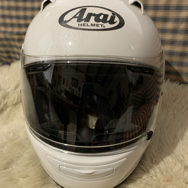 Arai quantum-J グラスホワイト 外注プルメリアペイント Arai quantum-J グラスホワイト 外注プルメリアペイント