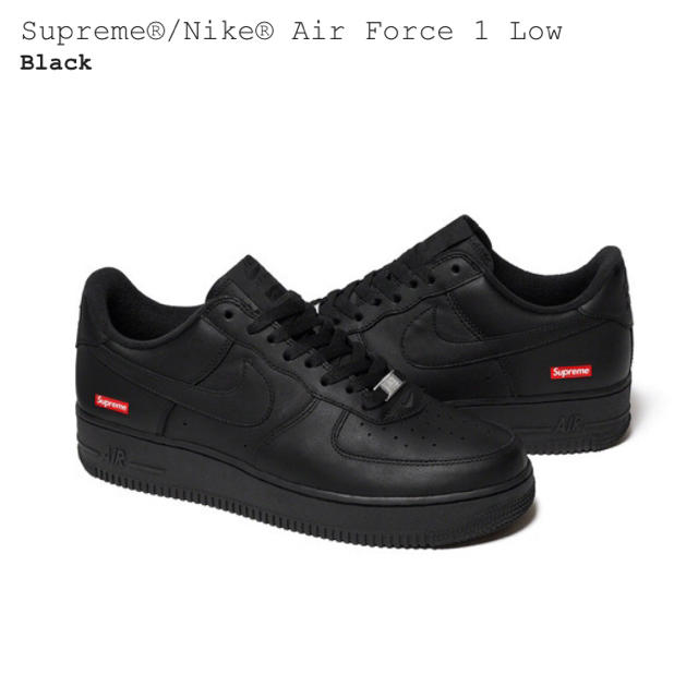 Supreme Nike Air Force 1 Low Black 26㎝靴/シューズ