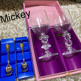 Disney - 未使用 ミッキー ペア グラス スプーン ワイングラス ミニー ...