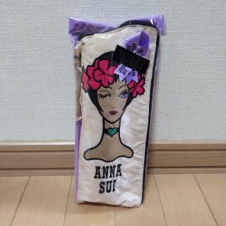 アナスイ(ANNA SUI)のアナスイANNA SUI女性顔デザイン収納袋蝶柄＆ロゴタグ付き婦人折り畳55cm(傘)