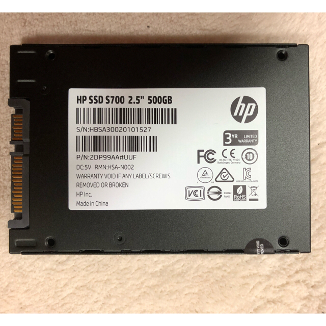 ✳️ SSD 500GB(HP S700) ノートパソコン用。値下げしました❣️ スマホ/家電/カメラのPC/タブレット(PCパーツ)の商品写真