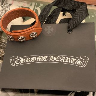 クロムハーツ(Chrome Hearts)のレザー ブレス ブレスレット CHROME HEARTS ブラウン 茶色 クロム(ブレスレット)