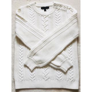 バナナリパブリック(Banana Republic)の新品未使用☆バナナリパブリック☆ケーブルセーター☆XS☆白(ニット/セーター)