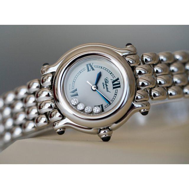 Chopard(ショパール)の美品 ショパール ハッピースポーツ 4P ダイヤモンド シルバー レディース レディースのファッション小物(腕時計)の商品写真