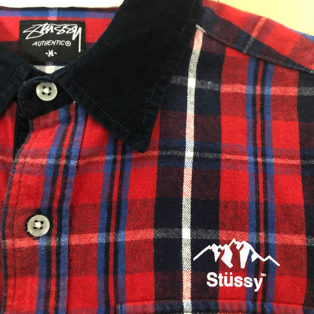 STUSSY(ステューシー)のSTUSSY ステューシー ネルシャツ コーデュロイ肘当て付き M 美品 メンズのトップス(シャツ)の商品写真