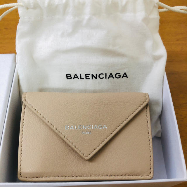 [値下げ] balenciaga papier ミニウォレット　ベージュ