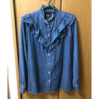 アーペーセー(A.P.C)のA.P.C デニムフリルブラウス(シャツ/ブラウス(長袖/七分))