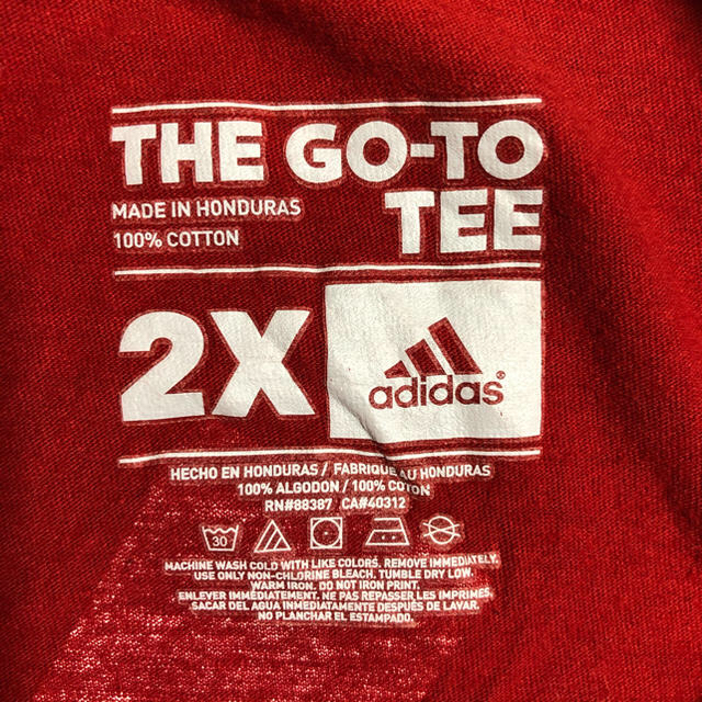 adidas(アディダス)のアディダス(adidas)☆パフォーマンス ビッグロゴ Tシャツ レッド メンズのトップス(Tシャツ/カットソー(半袖/袖なし))の商品写真