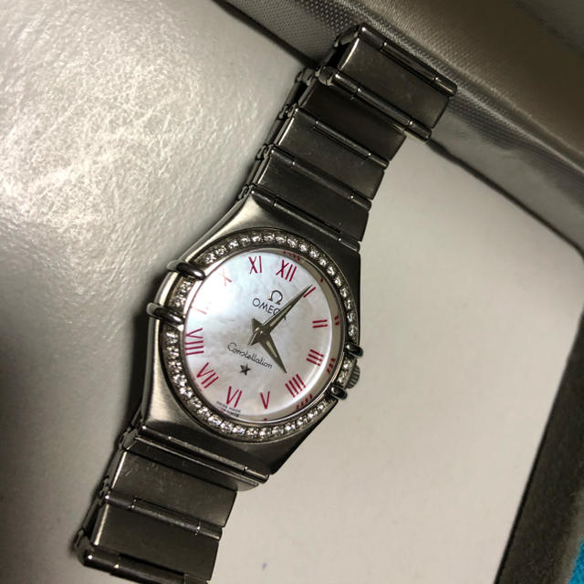 破格値下げ】 OMEGA - 確実正規品オメガダイヤ付きジェルーピンク文字