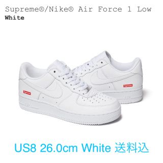 シュプリーム(Supreme)のSupreme Nike Air Force1 White 白 8 送料込(スニーカー)