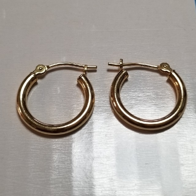 《値下げ》K18　フープピアス　美品☆　2×15mm