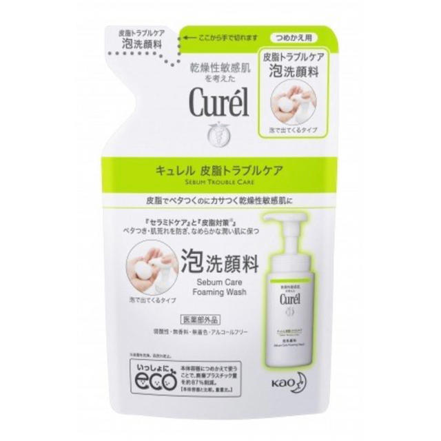 Curel(キュレル)のキュレル　皮脂トラブルケア　泡洗顔料　つめかえ用　130ｍｌ コスメ/美容のスキンケア/基礎化粧品(洗顔料)の商品写真